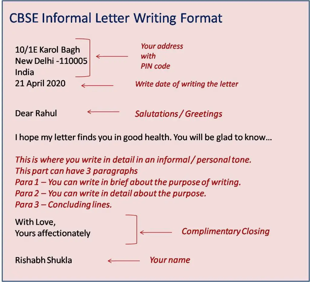 how to write informal application letter