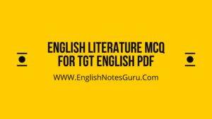 TGT English literature
