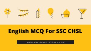 English MCQ For SSC CHSL