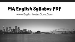 MA English Syllabus PDF