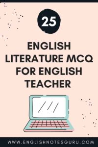 English Literature MCQ For English Teacher 
