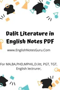 Dalit Literature in English Notes PDF