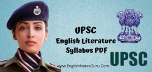 UPSC English Literature Syllabus PDF