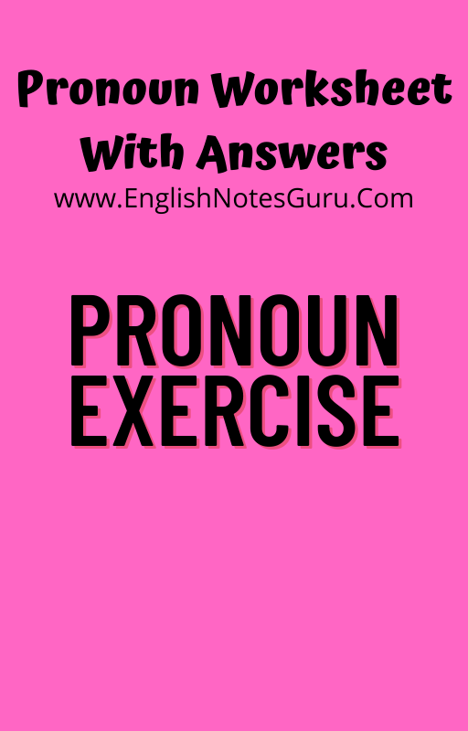 Pronoun Worksheet With Answers