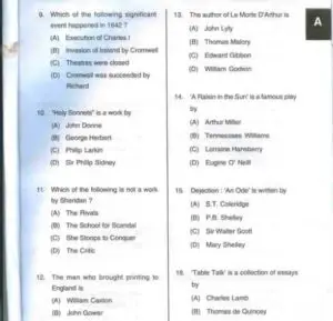 UP TGT English Previous Year Questions Sample