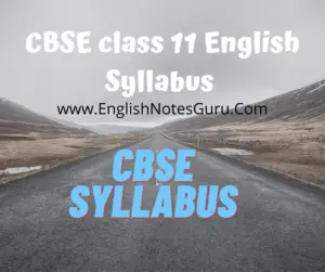 CBSE class 11 English Syllabus-min